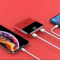 Batterie externe portable 10000mAh avec écran LED et double sortie USB, entrée Micro USB et Type-C 10W, idéale pour les cadeaux