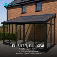 Toit de véranda en verre trempé et feuilleté avec structure en alliage d'aluminium pour villa, patio, cour et jardin