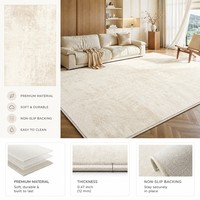 Tapis de salon moderne pleine surface en polyester, résistant aux taches, pour canapé, table basse et chevet, fabriqué à la machine pour usage domestique