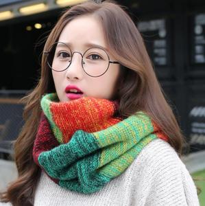 Bufanda de punto de invierno de hilo acrílico de colores mezclados, tipo snood, de cachemira, con diseño de cable, calentador de cuello - Product Image 2