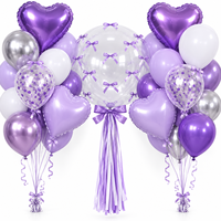 Ensemble de 46 ballons en papier avec nœuds, bulles et cœurs pour la décoration de fêtes d'anniversaire, de mariages et de la Saint-Valentin
