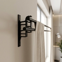 Support mural double pour tringle à rideaux en alliage d'aluminium, compatible avec les tringles de 13/16 et 16/19 pouces