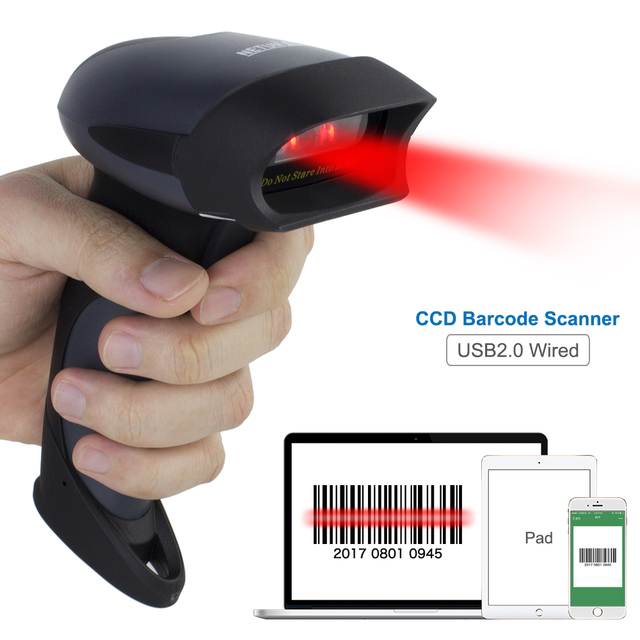 METUM M10 1D Wired USB Barcode Scanner POS Store Barcode Reader Handheld CCD Bar Code Scan Gun for Warehouse Supermarket