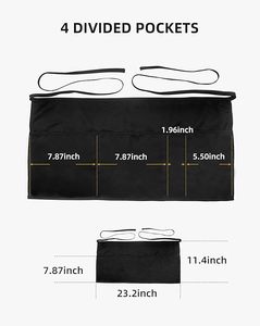 ผ้ากันเปื้อนพนักงานเสิร์ฟแบบไม่ถักทอ <span class=keywords><strong>3</strong></span> ชิ้น แพ็ค <span class=keywords><strong>3</strong></span> ชิ้น มีกระเป๋า <span class=keywords><strong>3</strong></span> ช่อง สำหรับผู้หญิงและผู้ชาย ผ้ากันเปื้อนครึ่งตัวแบบยาวพิเศษ สายรัดเสริมความแข็งแรง - Product Image 2