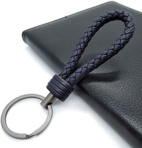 Accessoires pour hommes personnalisés, porte-clés en cuir véritable noir tressé de haute qualité, porte-clés avec logo pour femmes, pour la promotion d'entreprise - Product Image 5