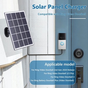 360 °   Panel Surya 3.3W 5V dengan Braket yang Dapat Disesuaikan dan Port Berbentuk U, Kompatibel dengan Kamera Bel Pintu Video 4/3/Plus/2 Ring - Product Image 4