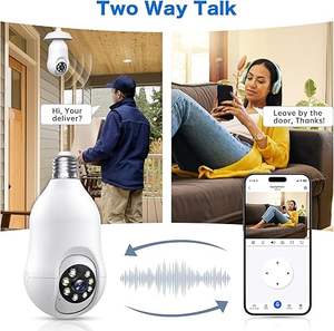 Wesecuu Home Gloeilamp Lamp E27 Ptz Gloeilamp Beveiligingscamera Buiten 5G/<span class=keywords><strong>2</strong></span>.4Ghz Wifi Lamp Camera 3mp 360 Graden Camera - Product Image 5