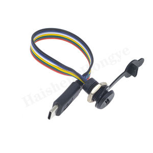 Custom impermeabile <span class=keywords><strong>2</strong></span>/4/6 Pin pannello filettato montaggio USB tipo C femmina a tipo C maschio cavo di ricarica Jack - Product Image 1