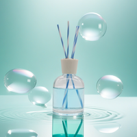 GOOPURE C-89 Diffuseur de parfum d'ambiance de luxe automobile en verre cristal imprimé à l'écran, flacon d'aromathérapie avec bouchon carré en bois