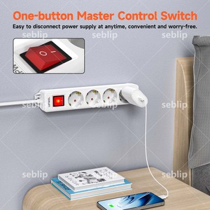 Extensión de Enchufe, Multi-Enchufe con Interruptor, Cable de Extensión Largo con Múltiples Tomas para Pequeños Electrodomésticos, Organización Eficiente - Product Image 6