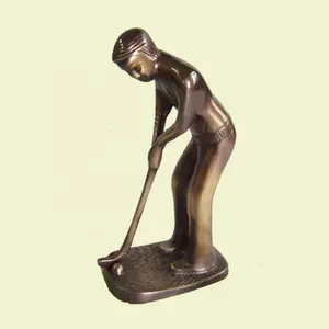 Messing Man Spelen Ontwerp Standbeeld Bronzen Kleur