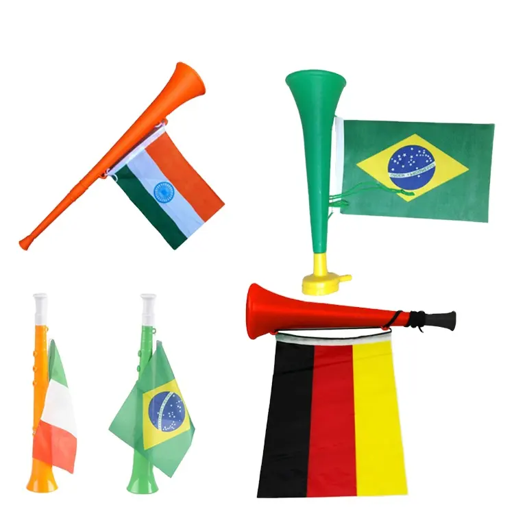 OEM高品質ロゴ印刷格安カスタム国旗プラスチックエアサッカー応援ブブゼラホーンサッカー試合用