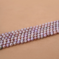 Chaîne de perles d'eau douce naturelles violettes 3A de 5-6 mm, perles lâches à fort lustre pour la fabrication de bijoux, vente en gros