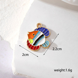 Ciondolo Fai-da-Te in Lega Smaltata a Forma di Pesce Tropicale, Graziosi Charm di Animali Marini - Product Image 3