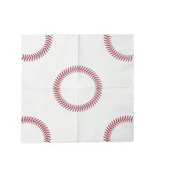 Serviettes en papier en pâte de bois vierge imprimées offset 2 couleurs, 6,5 x 6,5 pouces, thème baseball, décorations pour fêtes d'anniversaire sportives
