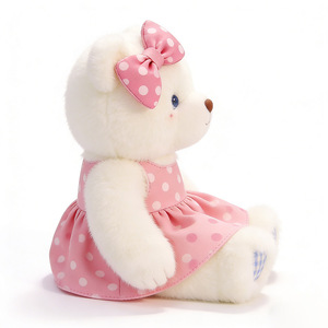 Ours en peluche personnalisé de haute qualité avec nœud et robe, rembourrage en coton PP, doux et mignon, pour enfants - Product Image 5