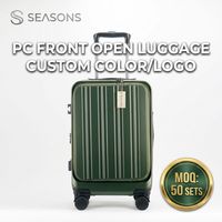 Maleta de Viaje Rígida con Ruedas Giratorias, Personalizable en Color, con Apertura Frontal, OEM ODM, MOQ Bajo de 50 Unidades, Diseño Simple y Moderno
