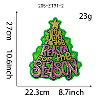 Patch thermocollant brodé à sequins Santa Mama Baby Merry and Bright Christmas pour T-shirts, chapeaux et sacs