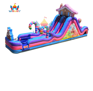 Circuito de Obstáculos Inflable con Tobogán Temático de Candy Land, de Grado Comercial, para Fiestas y Eventos Infantiles - Product Image 3
