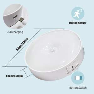 Lampes LED à détecteur de mouvement pour armoires de cuisine, rechargeables par USB, lumière murale intelligente à induction, veilleuse - Product Image 6