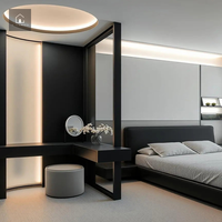 XINGRUO Armoire Moderne Personnalisée avec Bureau et Étagères Intégrés, Armoire OEM sur Mesure