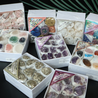 Coffret de Cristaux en Gros : Coffret Cadeau de Noël en Cristal Brut Naturel, Quartz Spirituel et Améthyste pour la Guérison