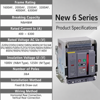 Disjoncteur à air ACB série Delixi CDW9 100kA/80kA 240V/690V pour centrale industrielle, bâtiment commercial, alimentation principale du générateur