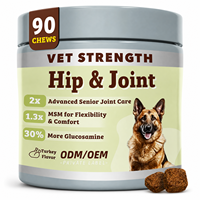 Hsviko Complément Alimentaire pour Animaux de Compagnie – Friandises à Mâcher pour Hanches et Articulations Force Vétérinaire Glucosamine MSM Dinde 90 Friandises – Soins de Santé pour Animaux Vente en Gros OEM