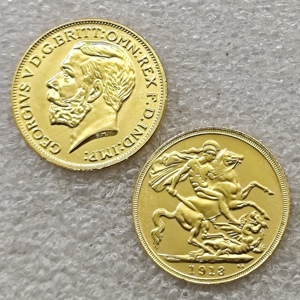 Moneta commemorativa in stile antico del Regno Unito 1913-1919, 1 Sovereign - George V (Münze di Ottawa), Regali, Decorazione per la casa - Product Image 1