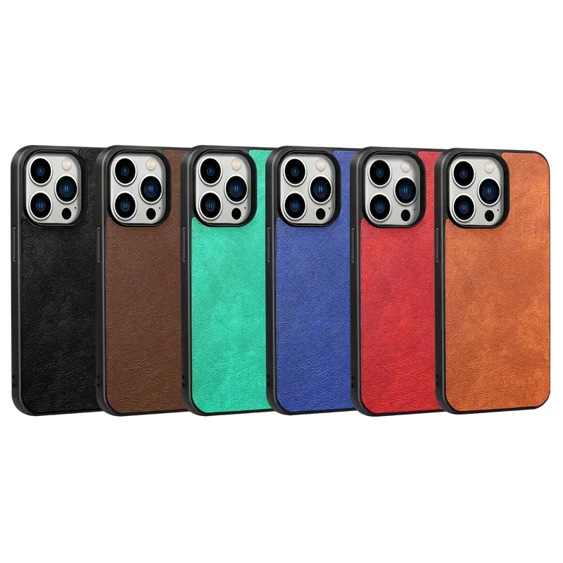 luxury PU leather phone case for Apple IPHONE 14 13 11 12 Series Genuine leather iphone case Cover 6 buyer