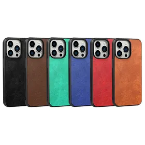 luxury PU leather phone case for Apple IPHONE 14 13 11 12 Series Genuine leather iphone case Cover 6 buyer