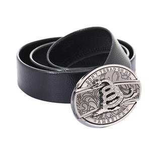 Ceinture en cuir de cow-boy western pour homme, pour soirée rodeo, avec boucle rectangulaire en alliage gravée drapeau américain, sangle en PU noir - Product Image 2