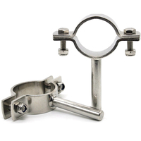 Cintre de tuyau réglable en acier inoxydable SS304 3/4 "-21/2" Type rond Support de tube pince de tuyau pince de support de tuyau avec tige ODM/OEM