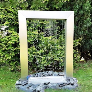 Stainless Steel Freestanding LED Rain Curtain Water Fountain For Villa Pool Garden - Product Image 4