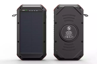 Banque d'énergie solaire étanche 30000mAh chargeur solaire étanche 50000mAh Banque d'alimentation portable pour l'extérieur Banque d'alimentation à lumière LED
