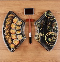 Boîte à sushi transparente en PET de qualité alimentaire personnalisable, plateau d'emballage alimentaire Seztor pour gâteaux, desserts, bonbons, pâtisseries