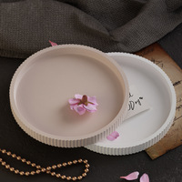 Timesrui bricolage plaque de rangement Pot de fleur Base Silicone moule goutte à goutte colle gypse ciment rayure grossière plateau circulaire dentelle plaque moule