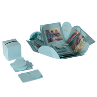 Boîte surprise d'explosion haut de gamme personnalisée pour anniversaire, emballage de bijoux (bracelet, bague) avec pelliculage mat, cadeau multicouche en gros