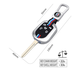 Custodia per Chiavi Auto in Lega di Zinco e Gel di Silice per <span class=keywords><strong>Ford</strong></span> 2011 2012 2013 EDGE EXPLORER, Portachiavi Plug-in, <span class=keywords><strong>Accessori</strong></span> per Borse - Product Image 4