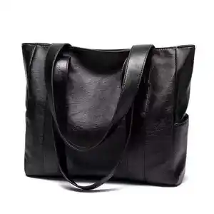 2024 Designer Fashion PU Leather Bucket Bag Simple Handbag Shoulder Bags Luxury Brand Shopping Tote Bag For Women