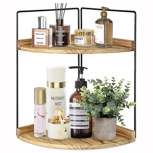 Scaffale <span class=keywords><strong>di</strong></span> stoccaggio del bancone del bagno a due strati, scaffale d'angolo in <span class=keywords><strong>legno</strong></span> per il piano <span class=keywords><strong>di</strong></span> lavoro della cucina, portaspezie, scaffale <span class=keywords><strong>di</strong></span> stoccaggio del Desktop - Product Image 1