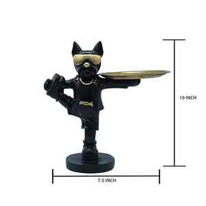 Élégante Sculpture de Chien Noir de Compagnie, Support de Plateau Moderne, Figurine de Luxe pour Décoration Intérieure, Accent de Table, Pièce d'Art Unique - Product Image 4
