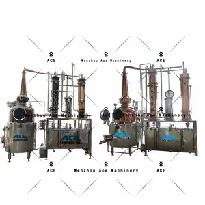 Automatisation 300L Gin Pot Still Micro Distillation Distillerie de cuivre avec système de nettoyage Cip à vendre