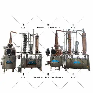 Automazione 300L Gin Pot ancora Micro dispositivo di distillazione di rame distilleria con sistema di pulizia Cip per la vendita