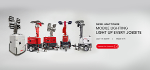 <span class=keywords><strong>Tour</strong></span> d'éclairage diesel à utilisation sur site, facilement déployable, avec remorque tractable pour les infrastructures urbaines - Product Image 6