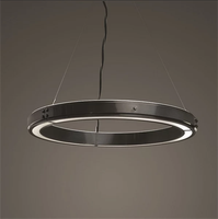 Yihao luxe moderne bague en or éclairage lustre personnalisé hôtel hall Villa escalier décoration pendentifs élégant contemporain