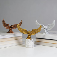 Sculpture d'ailes d'ange en résine, artisanat artistique, décoration de bureau à domicile et au bureau, thème amoureux de style européen, cadeau de collection, fabriqué en Chine