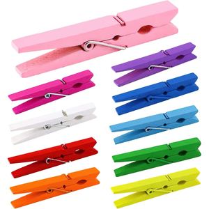 Colorful Wooden Eco-Friendly Durable Multifunction Mini Clothes Clips for Party Decor Hanging Craft Photo <b>Paper</b> Shoes & Sundries - Product Image 1