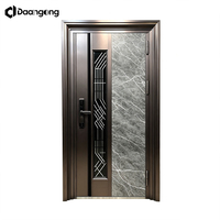 Pintu Ayun Stainless Steel Door-in-Door Ventilasi Kunci Sidik Jari Pintar Minimalis Anti Maling Tahan Air untuk Modern