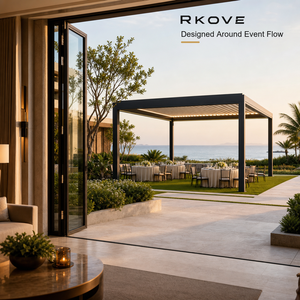 Pérgola de Aluminio con Techo de Láminas Ajustables RKOVE RK-S4, Modelo Flagship, Pérgola Motorizada - Product Image 6